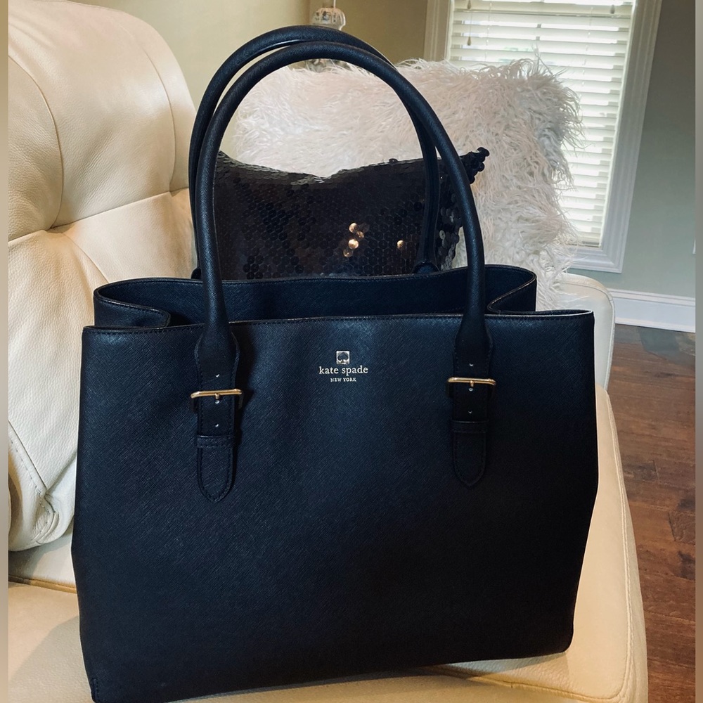 Kate Spade Black Leather Tote “Cove Street Airel”
